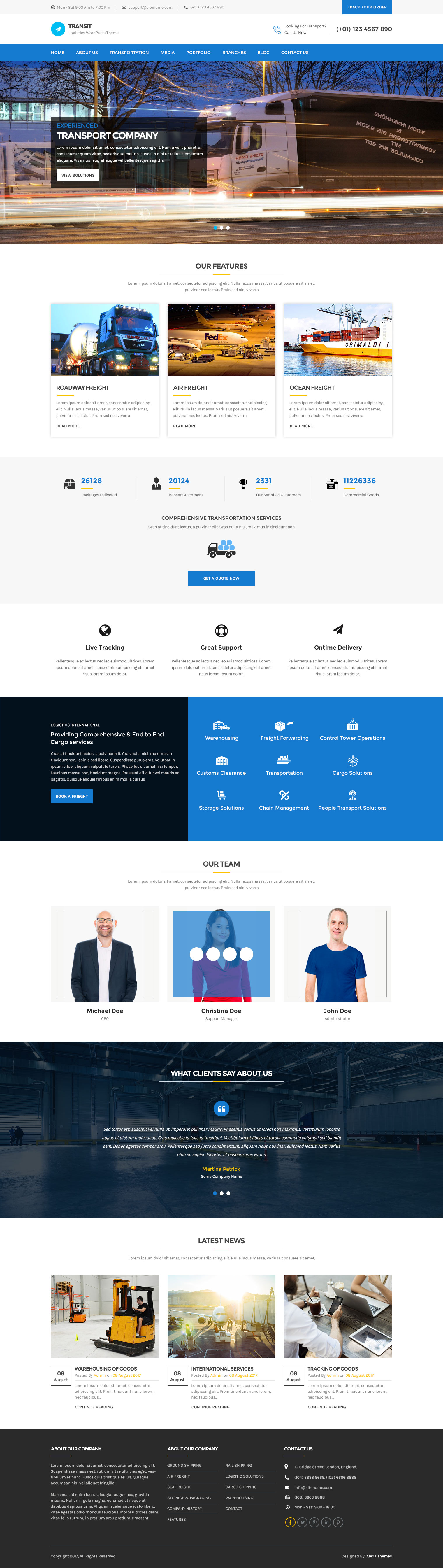 Transport WordPress Theme