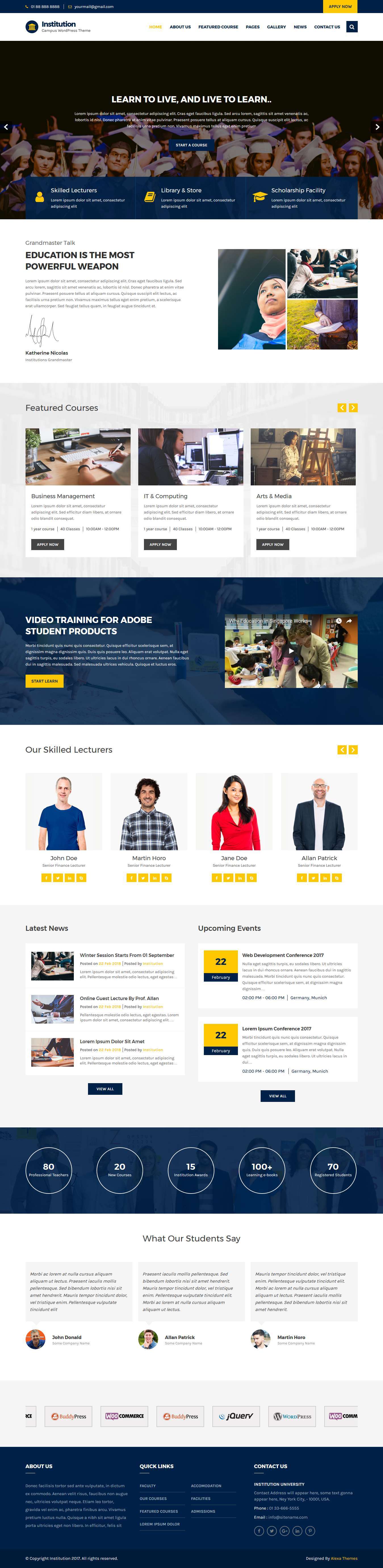 institution wordpress theme