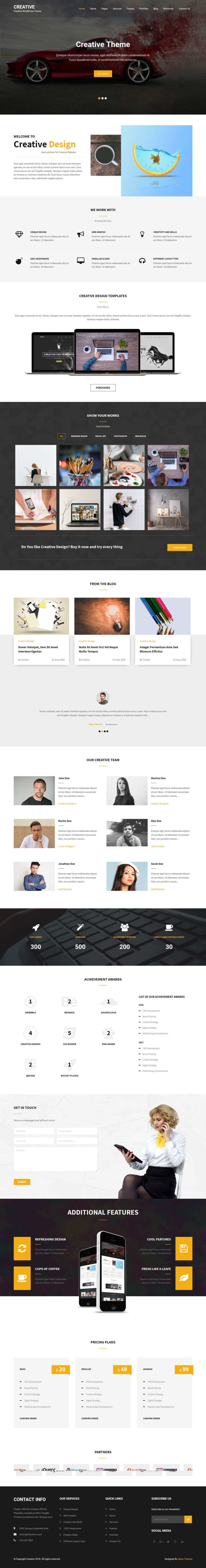 Creative WordPress theme best use for artists portfolio