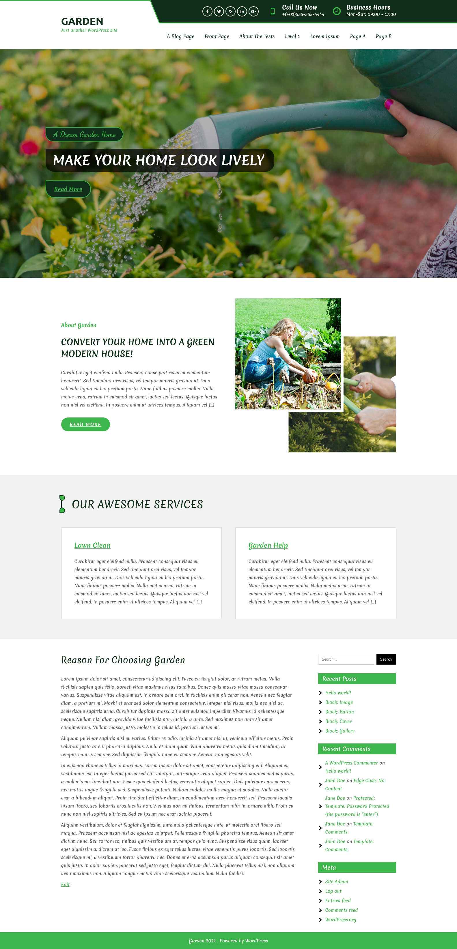 Free Garden WordPress Theme