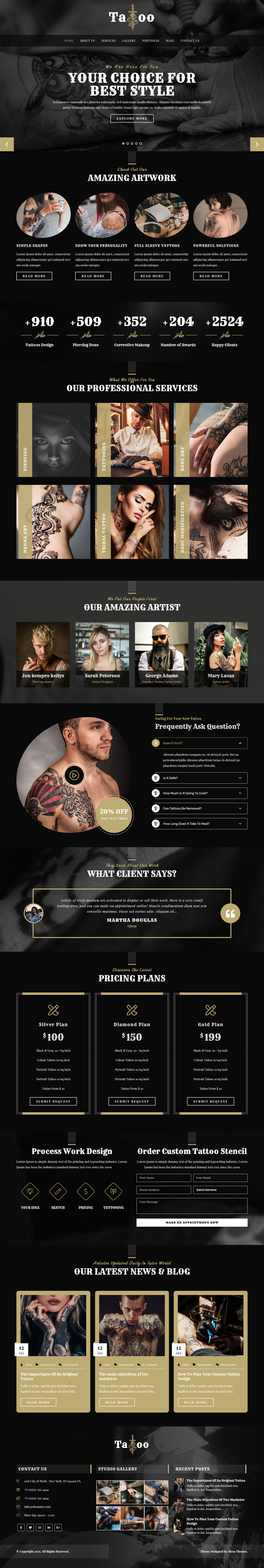 InkTattoo – Free One Page HTML Template